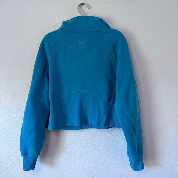 Lululemon Scuba Oversized Funnel Neck Half Zip M/L Oceanic Blue Pre-Owned - Picture 3 of 12